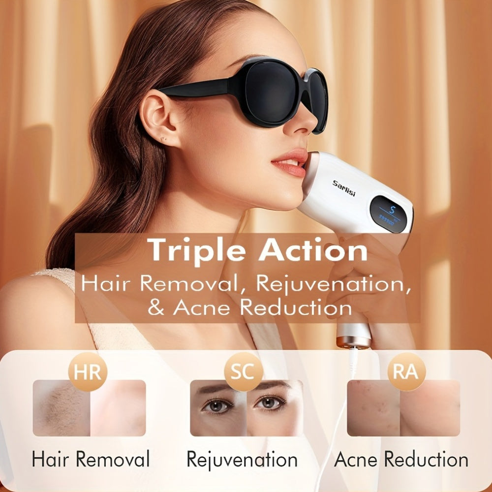 Sarlisi IPL Hair Removal for Women And Men, IPL Device Hair Removal for Nearly Painless & Long-Lasting Results, 9 Modes & Auto Flashing for Fast Full Body Hair Removal from Home, Perfect Gift for New Year, Valentine'S Day
